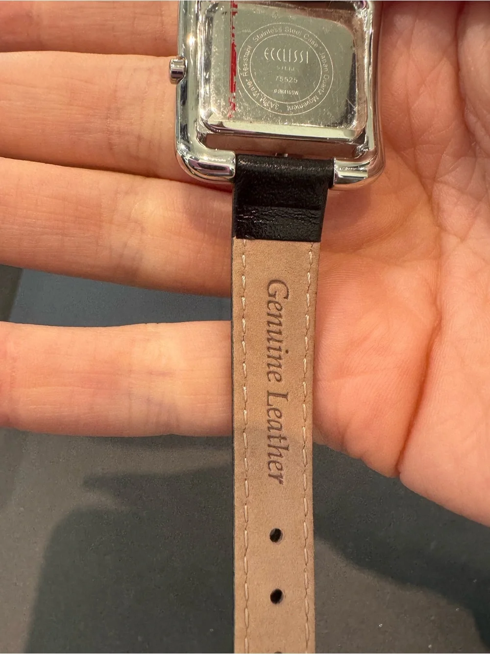 New Vintage Ecclissi Silver Stirrup-Style Square Watch
